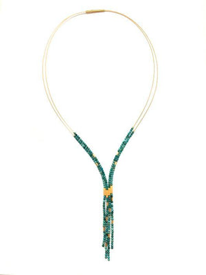 Turquoise Lariat Necklace-Necklaces-Bernd Wolf-Pistachios