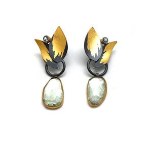 Waterlily Earrings-Earrings-Judith Neugebauer-Pistachios
