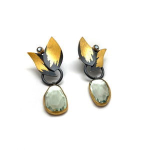 Waterlily Earrings-Earrings-Judith Neugebauer-Pistachios