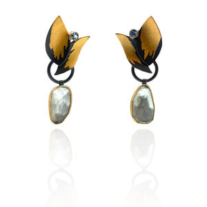 Waterlily Earrings-Earrings-Judith Neugebauer-Pistachios