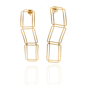 Wavy Ladder Earrings-Earrings-Emily Rogstad-Pistachios