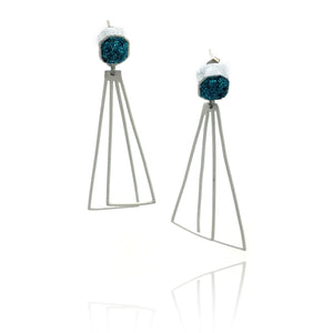 White Geometric Caviar Drops-Earrings-Jessica Armstrong-Pistachios