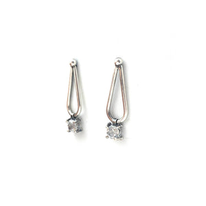 White Topaz Drop Earrings-Earrings-Joanna Gollberg-Pistachios