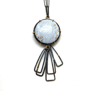 White and Gold Map X Glyph Necklace-Necklaces-Jenne Rayburn-Pistachios