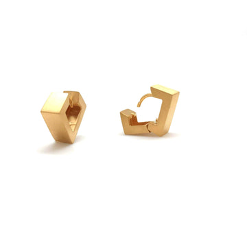 Wide Sharp 'V' Gold Vermeil Hoops, Short