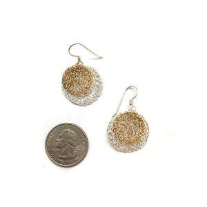Woven Circle Earrings - Gold/Silver-Earrings-Kathryn Stanko-Pistachios