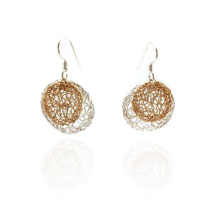 Woven Circle Earrings - Gold/Silver-Earrings-Kathryn Stanko-Pistachios