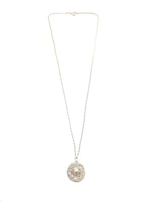 Woven Pearl Silver Pendant-Necklaces-Kathryn Stanko-Pistachios