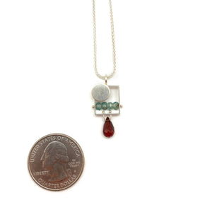 Zircon and Garnet Horizon Pendant-Necklaces-Ashka Dymel-Pistachios