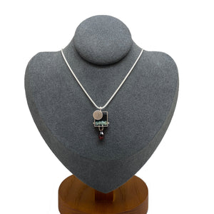Zircon and Garnet Horizon Pendant-Necklaces-Ashka Dymel-Pistachios